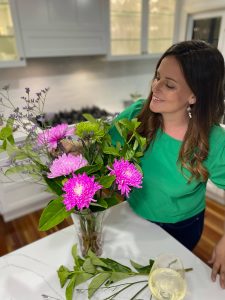 Betty-jo - interior designer in Toowoomba creating a floral arrangement