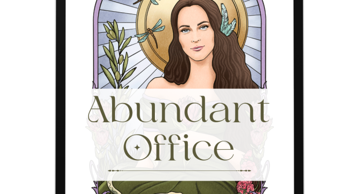 Illustrated cover for “The Abundant Office” – Feng Shui guide by The Environmental Alchemist, focused on aligning workspaces for wealth, clarity, and well-being.